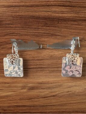Handcrafted, silver weaver back earrings